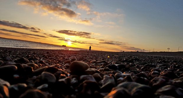 Summer sunset over Southsea beach front